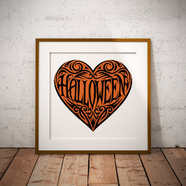 Halloween Heart, Black Heart, Holiday Fotodruck