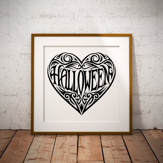 Halloween Heart, Black Heart, Holiday Fotodruck