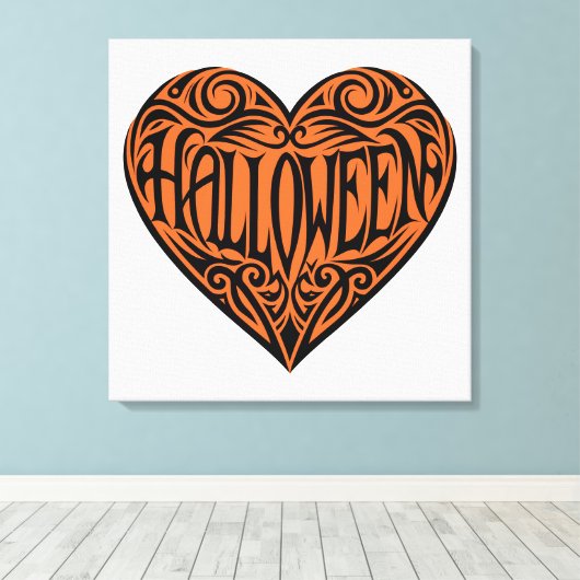 Halloween Heart, Black Heart, Holiday Leinwanddruck (Insitu (Holzboden))