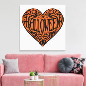 Halloween Heart, Black Heart, Holiday Leinwanddruck (Insitu (Wohnzimmer))