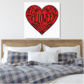 Halloween Heart, Black Heart, Holiday Leinwanddruck (Insitu (Schlafzimmer))