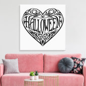 Halloween Heart, Black Heart, Holiday Leinwanddruck (Insitu (Wohnzimmer))