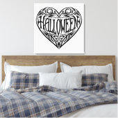 Halloween Heart, Black Heart, Holiday Leinwanddruck (Insitu (Schlafzimmer))