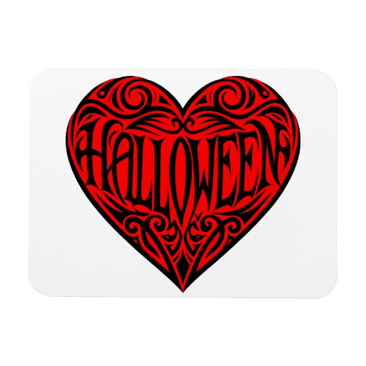 Halloween Heart, Black Heart, Holiday Magnet (Horizontal)