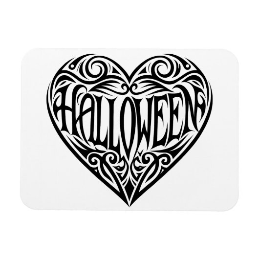 Halloween Heart, Black Heart, Holiday Magnet (Horizontal)
