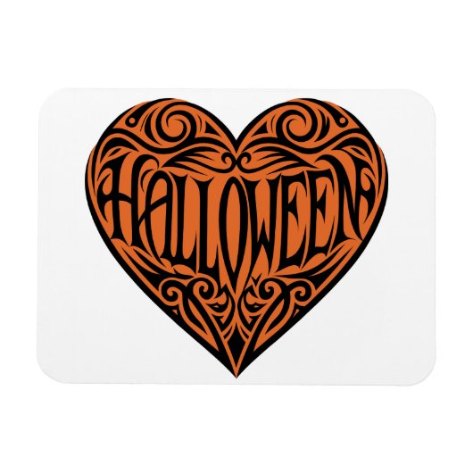 Halloween Heart, Black Heart, Holiday Magnet (Horizontal)