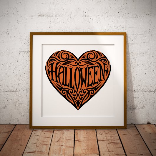 Halloween Heart, Black Heart, Holiday Poster