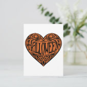 Halloween Heart, Black Heart, Holiday Postkarte (Stehend Vorderseite)