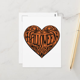 Halloween Heart, Black Heart, Holiday Postkarte