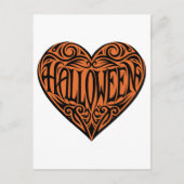 Halloween Heart, Black Heart, Holiday Postkarte (Vorderseite)