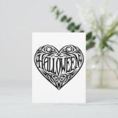 Halloween Heart, Black Heart, Holiday Postkarte (Stehend Vorderseite)