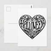 Halloween Heart, Black Heart, Holiday Postkarte (Vorne/Hinten)