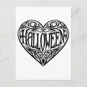 Halloween Heart, Black Heart, Holiday Postkarte (Vorderseite)