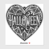Halloween Heart, Black Heart Shape, Holiday Aufkleber (Blatt)