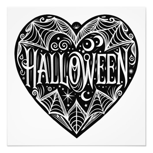 Halloween Heart, Black Heart Shape, Holiday Fotodruck (Vorne)
