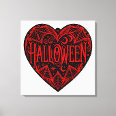 Halloween Heart, Black Heart Shape, Holiday Leinwanddruck (Vorderseite)
