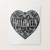 Halloween Heart, Black Heart Shape, Holiday Puzzle (Vertikal)