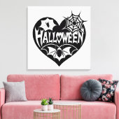Halloween Heart, Black Heart Shape, Spider Web Leinwanddruck (Insitu (Wohnzimmer))