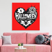 Halloween Heart, Black Heart Shape, Spider Web Leinwanddruck (Insitu (Wohnzimmer))