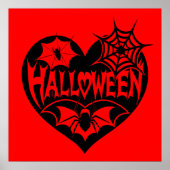 Halloween Heart, Black Heart Shape, Spider Web Poster (Vorne)