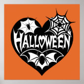 Halloween Heart, Black Heart Shape, Spider Web Poster (Vorne)