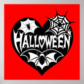 Halloween Heart, Black Heart Shape, Spider Web Poster (Vorne)