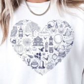 Halloween Heart Blue Spooky Doodles Sweatshirt