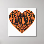 Halloween Heart, Orange Heart, Holiday Leinwanddruck (Vorderseite)