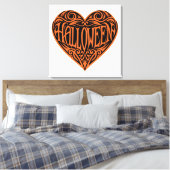 Halloween Heart, Orange Heart, Holiday Leinwanddruck (Insitu (Schlafzimmer))