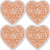 Halloween Heart, Orange Heart Shape, Holiday Aufkleber (Vorderseite)