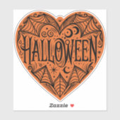 Halloween Heart, Orange Heart Shape, Holiday Aufkleber (Blatt)