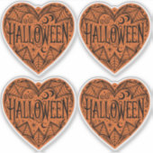 Halloween Heart, Orange Heart Shape, Holiday Aufkleber (Vorderseite)