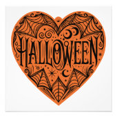 Halloween Heart, Orange Heart Shape, Holiday Fotodruck (Vorne)