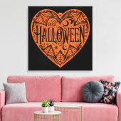 Halloween Heart, Orange Heart Shape, Holiday Leinwanddruck (Insitu (Wohnzimmer))