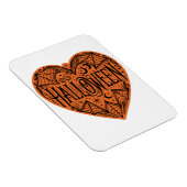 Halloween Heart, Orange Heart Shape, Holiday Magnet (Rechte Seite)