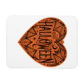 Halloween Heart, Orange Heart Shape, Holiday Magnet (Horizontal)