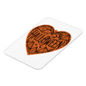 Halloween Heart, Orange Heart Shape, Holiday Magnet (Linke Seite)