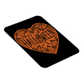 Halloween Heart, Orange Heart Shape, Holiday Magnet (Rechte Seite)