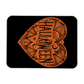 Halloween Heart, Orange Heart Shape, Holiday Magnet (Horizontal)