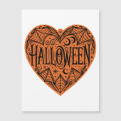 Halloween Heart, Orange Heart Shape, Holiday Magneteinladung (Vorderseite)