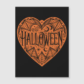 Halloween Heart, Orange Heart Shape, Holiday Magneteinladung (Vorderseite)
