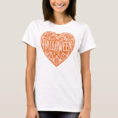 Halloween Heart, Orange Heart Shape, Holiday T-Shirt (Vorderseite)