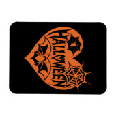Halloween Heart, Orange Heart Shape, Spider Web Magnet (Horizontal)