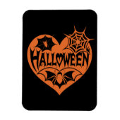 Halloween Heart, Orange Heart Shape, Spider Web Magnet (Vertikal)