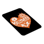 Halloween Heart, Orange Heart Shape, Spider Web Magnet (Rechte Seite)