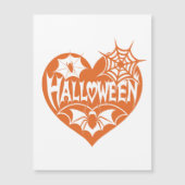 Halloween Heart, Orange Heart Shape, Spider Web Magneteinladung (Vorderseite)