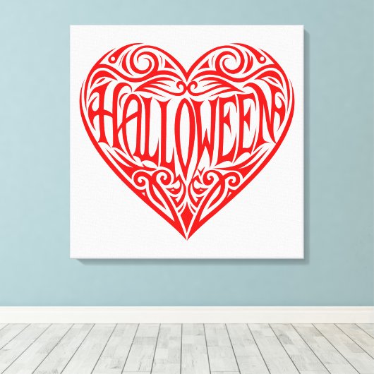 Halloween Heart, Red Heart, Holiday Leinwanddruck (Insitu (Holzboden))