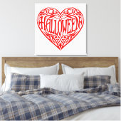 Halloween Heart, Red Heart, Holiday Leinwanddruck (Insitu (Schlafzimmer))