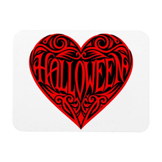 Halloween Heart, Red Heart, Holiday Magnet (Horizontal)