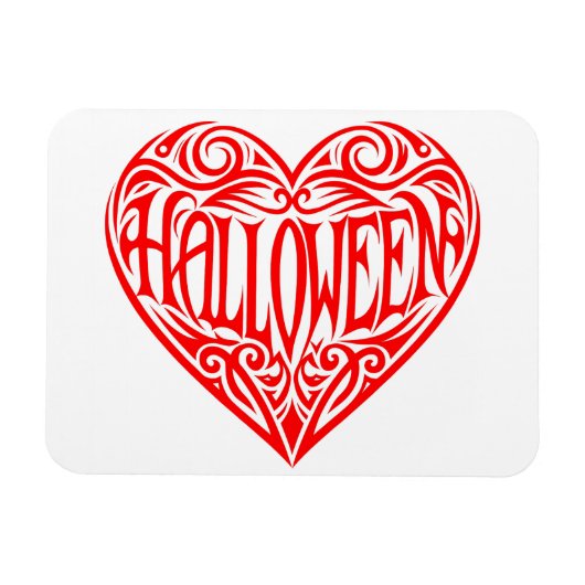 Halloween Heart, Red Heart, Holiday Magnet (Horizontal)